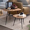 Satztisch 2er Set Akazie Massivholz Metallgestell Couchtisch Beistelltisch Design