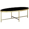 Couchtisch Glas Oval 110x56cm Schwarz Gold Metallgestell Couchtisch Glas Oval 110x56cm Schwarz Gold Metallgestell