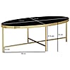 Couchtisch Glas Oval 110x56cm Schwarz Gold Metallgestell Couchtisch Glas Oval 110x56cm Schwarz Gold Metallgestell