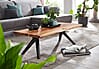 Couchtisch Akazie Massivholz Metall Baumkante 115x37x64cm Industrial Braun Rechteckig