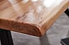 Couchtisch Akazie Massivholz Metall Baumkante 115x37x64cm Industrial Braun Rechteckig