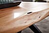 Couchtisch Akazie Massivholz Metall Baumkante 115x37x64cm Industrial Braun Rechteckig