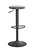 Barhocker Samt Dunkelgrau 58-79cm Drehbar Metall 100kg Design Tresenhocker