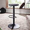 Barhocker Samt Dunkelgrau 58-79cm Drehbar Metall 100kg Design Tresenhocker