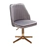 Schreibtischstuhl Grau Samt Design Drehstuhl Höhenverstellbar Home-Office 120kg