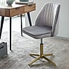 Schreibtischstuhl Grau Samt Design Drehstuhl Höhenverstellbar Home-Office 120kg