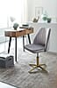 Schreibtischstuhl Grau Samt Design Drehstuhl Höhenverstellbar Home-Office 120kg