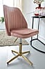 Schreibtischstuhl Rosa Samt Design Drehstuhl Höhenverstellbar Home-Office 120kg