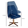 Schreibtischstuhl Drehstuhl Samt Dunkelblau Design Höhenverstellbar 120kg Home-Office