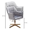 Schreibtischstuhl Grau Samt Design Drehstuhl Höhenverstellbar Home-Office 120kg