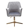 Schreibtischstuhl Grau Samt Design Drehstuhl Höhenverstellbar Home-Office 120kg