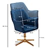 Schreibtischstuhl Drehstuhl Samt Dunkelblau Design Höhenverstellbar 120kg Home-Office