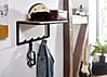 Wandgarderobe Design Akazie Massivholz Metall Hakenleiste mit Ablage 70x27x30 cm