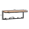Wandgarderobe Design Akazie Massivholz Metall Hakenleiste mit Ablage 70x27x30 cm