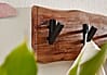 Wandgarderobe Akazie Massivholz Metall Hakenleiste 60x17x9cm Flurgarderobe