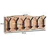 Wandgarderobe Design Akazie Massivholz Metall Hakenleiste 100x29x12,5cm