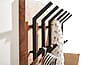 Wandgarderobe Design Akazie Massivholz Metall Hakenleiste 100x29x12,5cm