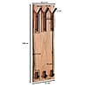 Wandgarderobe Akazie Massivholz Metall Hakenleiste 2-reihig 35,5x100x11cm