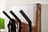 Wandgarderobe Akazie Massivholz Metall Hakenleiste 2-reihig 35,5x100x11cm