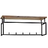 Wandgarderobe Mango Massivholz Metall Hakenleiste Ablage Kleiderstange 71x29x20cm