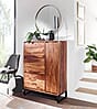 Schuhschrank Sheesham Massivholz 88x120x40cm geschlossen Flurkommode mit Ablage