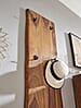 Wandgarderobe Sheesham Massivholz Metall 40x140cm Baumkante 2-reihig Hakenleiste