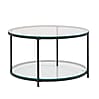 Couchtisch Rund 80x80x45cm Glas Metall Modern mit Stauraum Ablagefach