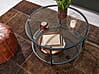 Couchtisch Rund 80x80x45cm Glas Metall Modern mit Stauraum Ablagefach