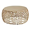 Couchtisch Metall Gold 66x66x30cm Aluminium Rund Ast-Struktur Modern Wohnzimmer