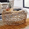 Couchtisch Metall Gold 66x66x30cm Aluminium Rund Ast-Struktur Modern Wohnzimmer