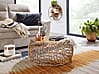 Couchtisch Metall Gold 66x66x30cm Aluminium Rund Ast-Struktur Modern Wohnzimmer