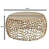 Couchtisch Metall Gold 66x66x30cm Aluminium Rund Ast-Struktur Modern Wohnzimmer