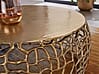 Couchtisch Metall Gold 66x66x30cm Aluminium Rund Ast-Struktur Modern Wohnzimmer