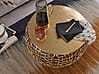 Couchtisch Metall Gold 66x66x30cm Aluminium Rund Ast-Struktur Modern Wohnzimmer