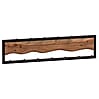 Wandgarderobe Akazie Massivholz Metall 80x20x8cm Hakenleiste Wellenmuster