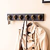 Wandgarderobe Mango Massivholz Metall 60x10x8cm Schwarz Gold Hakenleiste Flur