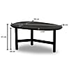 Couchtisch Mango Massivholz Metall Schwarz Nierenform Dreibein 86x50x37cm Modern
