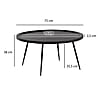 Couchtisch Mango Massivholz Rund 75x75x38cm Metall Schwarz Holzmaserung Wohnzimmer Couchtisch Mango Massivholz Rund 75x75x38cm Metall Schwarz Holzmaserung Wohnzimmer