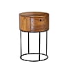 Nachtkonsole Sheesham Massivholz Metall 40x40x60cm Braun mit Schublade Stauraum Nachtkonsole Sheesham Massivholz Metall 40x40x60cm Braun mit Schublade Stauraum