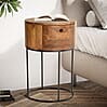 Nachtkonsole Sheesham Massivholz Metall 40x40x60cm Braun mit Schublade Stauraum Nachtkonsole Sheesham Massivholz Metall 40x40x60cm Braun mit Schublade Stauraum