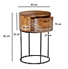 Nachtkonsole Sheesham Massivholz Metall 40x40x60cm Braun mit Schublade Stauraum Nachtkonsole Sheesham Massivholz Metall 40x40x60cm Braun mit Schublade Stauraum