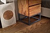 Nachttisch Sheesham Massivholz Metall 2 Schubladen Industrial 40x38x60cm