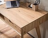 Schreibtisch 120x55x77cm Eiche Dekor Skandinavisch mit Stauraum & Schubladen Massivholzbeine