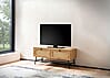 Lowboard TV-Kommode 100x45x40cm Eiche-Dekor Rattan Schubladen Wohnzimmer