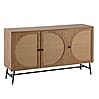 Sideboard 140x80x39cm Eiche-Dekor Rattan Modern 3 Türen Wohnzimmer