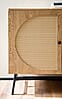 Sideboard 140x80x39cm Eiche-Dekor Rattan Modern 3 Türen Wohnzimmer