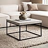 Couchtisch 60x60x38 cm Sandfarben Stein-Optik Metallbeine Modern Quadratisch Beige Couchtisch 60x60x38 cm Sandfarben Stein-Optik Metallbeine Modern Quadratisch Beige