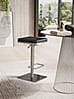 Barhocker Schwarz Kunstleder Edelstahl Drehbar Höhenverstellbar Modern Design