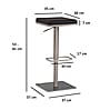Barhocker Schwarz Kunstleder Edelstahl Drehbar Höhenverstellbar Modern Design