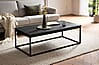 Couchtisch Mango Massivholz Metall Schwarz 120x60x40cm Rechteckig Modern